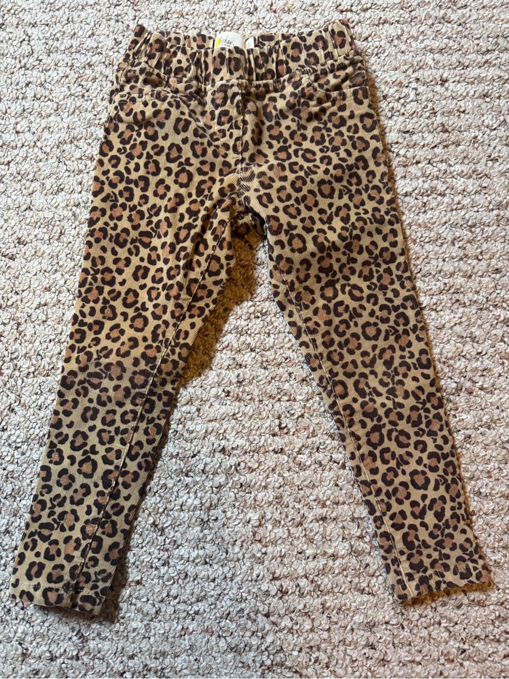 Boden Girls' Leopard-Print corduroy Leggings in cheetah print